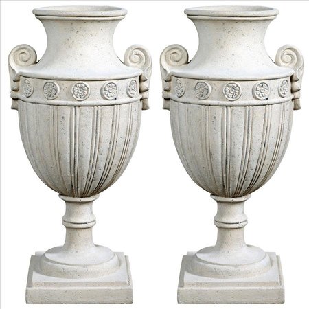 DESIGN TOSCANO Emperor Roman-Style Architectural Garden Urns: Set of Two NE9210158